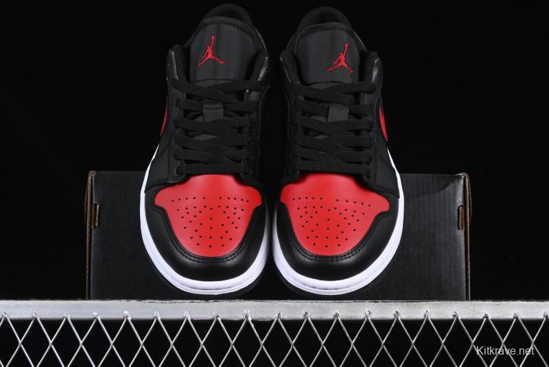 Nike Air Jordan 1 Low AJ1 Red Black Low Top Casual Sneakers - 553558-067