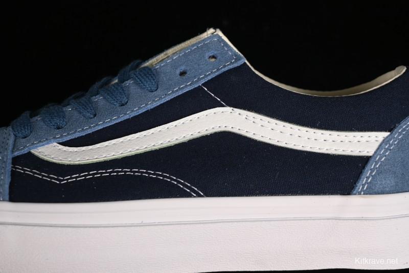 Vans Sk8-Mid Reissue 83 High-End Blue Suede Retro Skate Shoes - VN000CQDDWR