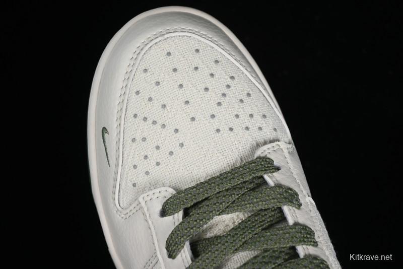 Nike SB Dunk Low Gucci Collaboration - Beige Green Woven Fabric Anniversary High-End Custom Low-Top Casual Skate Shoes - DQ1098-368
