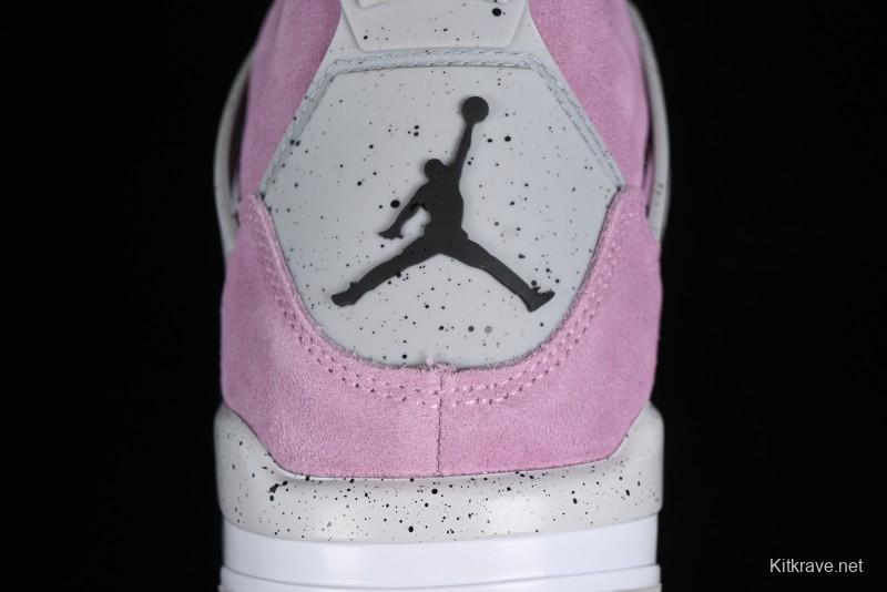 Nike Air Jordan 4 Retro "Orchid" Sneakers with Suede Upper and Cement Grey Accents - AQ9129-501