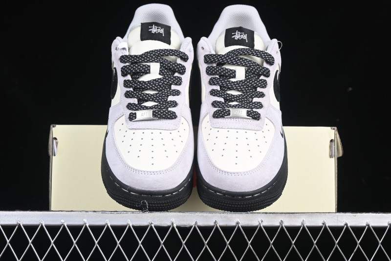 Nike Air Force 1 '07 Low Stussy Collaboration All Black Low-Top Casual Sneakers - XZ6188-195