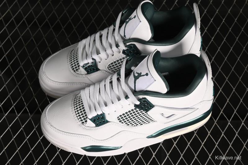 Nike Air Jordan 4 Retro Sneakers with Oxidized Green Accents and Visible Air Cushion - AQ8138-103