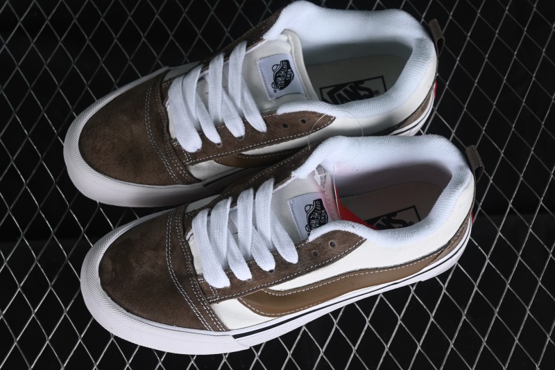 Vans Classics Knu Skool Coffee White Brown Slip-On Shoes - VN0009SAK330