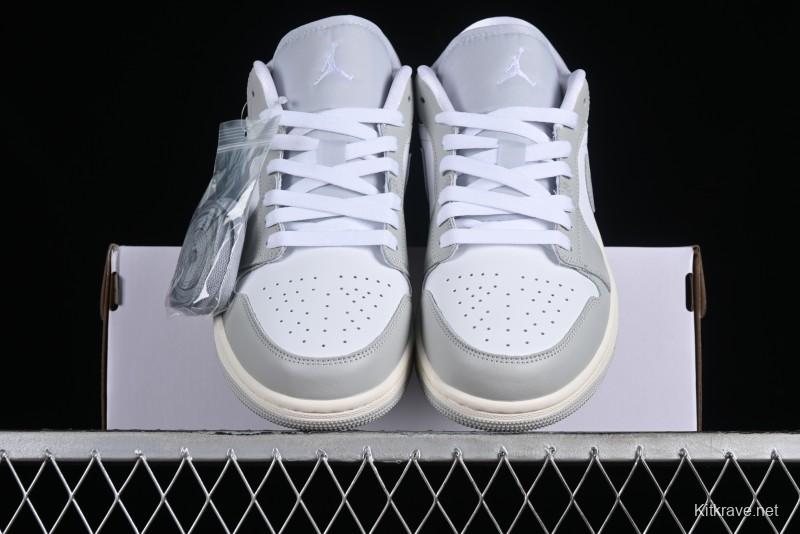 Nike Air Jordan 1 Low AJ1 White Grey Low-Top Lifestyle Basketball Shoes - DC0774-103