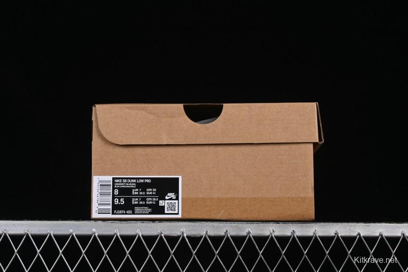 Nike SB Dunk Low Pro ISO Skateboarding Shoes in University Blue with White Swoosh - FJ1674-401