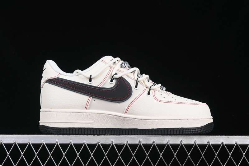 Nike Air Force 1 '07 Low Supreme Collaboration - Beige Red Lace-Up Low-Top Casual Sneakers SJ1198-104