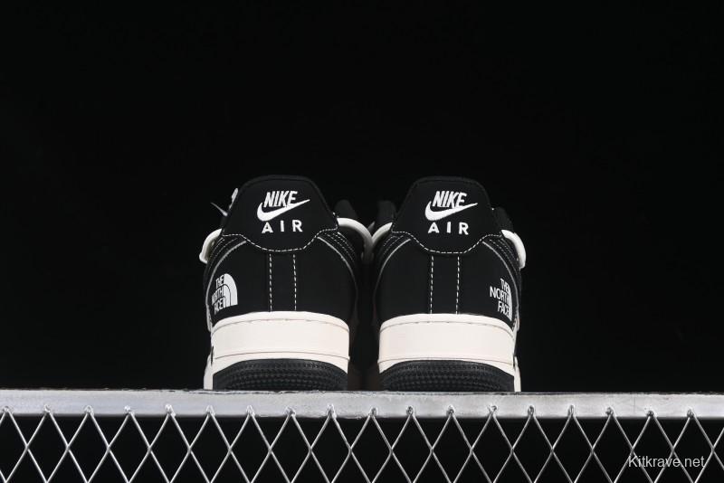 Nike Air Force 1 '07 Low The North Face Collaboration Suede Black Drawstring Casual Sneakers - SJ1198-101