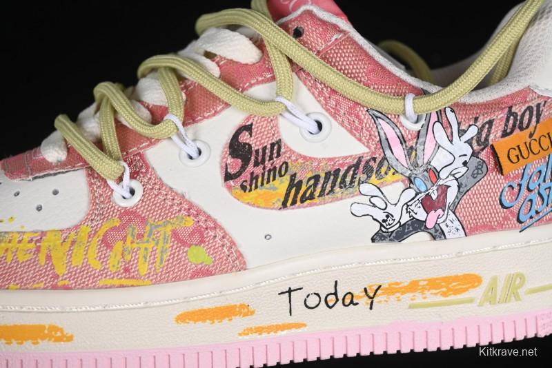 Nike Air Force 1 '07 Low Bugs Bunny Custom Casual Sneakers - BD7700-666