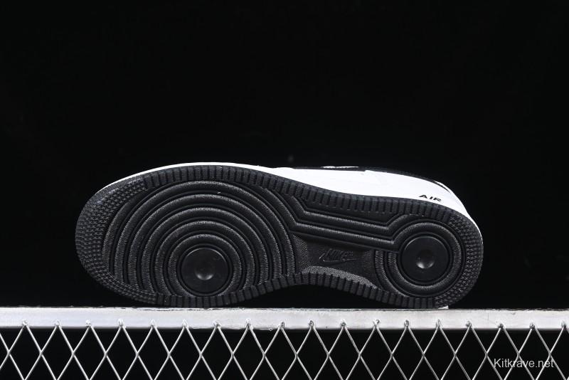 Nike Air Force 1 '07 Low White Black Swoosh Casual Sneakers - 315122-103