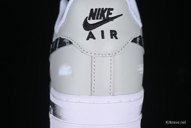 Nike Air Force 1 '07 Low Shadow Knight Grey White Black Casual Sneakers - CW2288-111