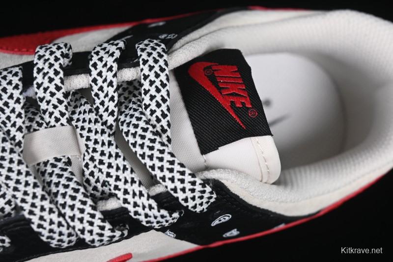 Nike SB Dunk Low Edison Chen Collaboration Graffiti Red Swoosh Anniversary Custom Low-Top Casual Skate Shoes - DJ2024-101