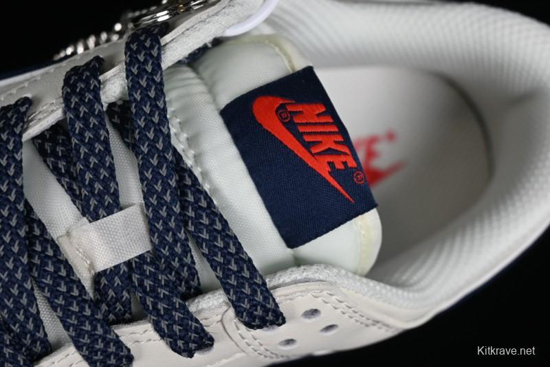 Nike Supreme x SB Dunk Low Balenciaga Collaboration - Off White Blue Canvas Anniversary High-End Custom Low-Top Casual Sneakers - XX2025-310