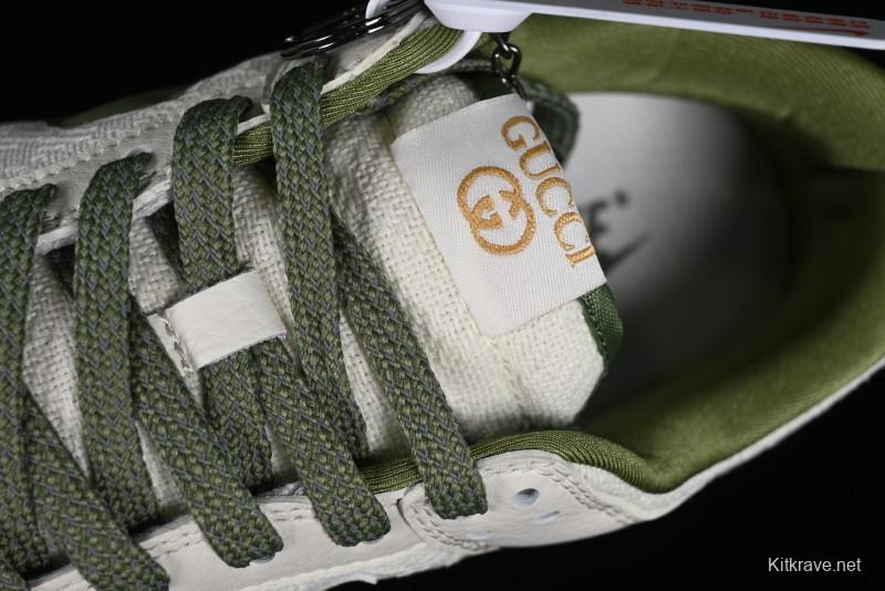 Nike SB Dunk Low Gucci Collaboration - Beige Green Woven Fabric Anniversary High-End Custom Low-Top Casual Skate Shoes - DQ1098-368