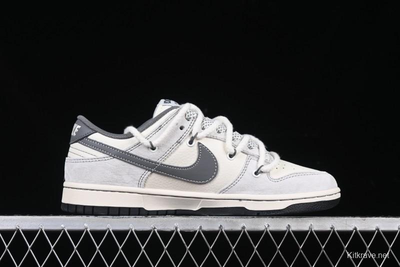 Nike SB Dunk Low The North Face x Supreme Collaboration Light Gray Hook Anniversary Custom Low-Top Casual Skate Shoes - YX5066-230