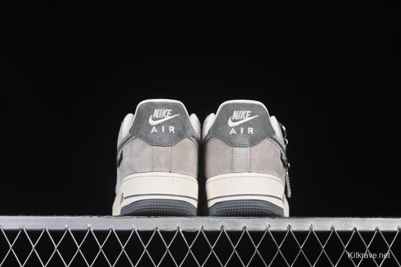 Nike Air Force 1 '07 Low Violent Bear Collaboration Grey Embroidered Swoosh Low-Top Casual Sneakers - KK1988-047