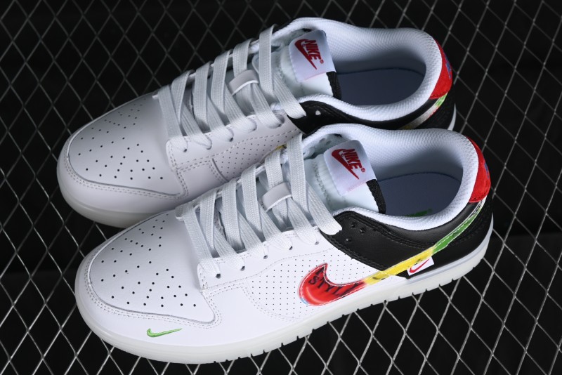 Nike SB Dunk Low Multi-Color Crystal Anniversary Customized Low-Top Casual Skate Shoes - JH8039-935