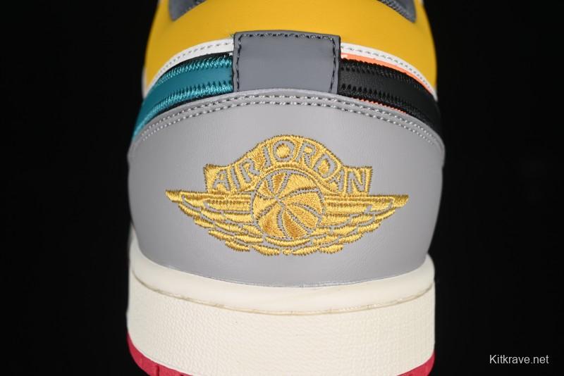 Nike Air Jordan 1 Low AJ1 Mismatch Colorway Low-Top Casual Sneakers - HV4511-133