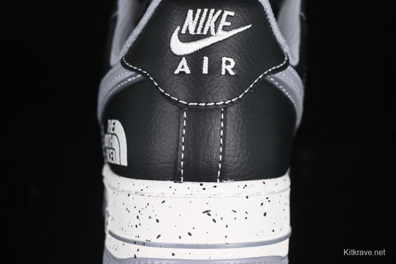 Nike Air Force 1 '07 Low The North Face Collaboration Black Grey Double Swoosh Casual Sneakers - DM6688-020
