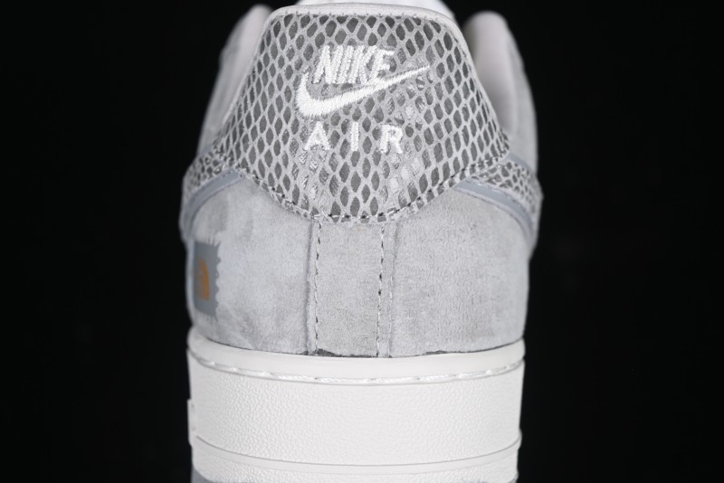 Nike Air Force 1'07 Low The North Face Collaboration Pig Grey Snake Print Low-Top Casual Sneakers - DF0188-027
