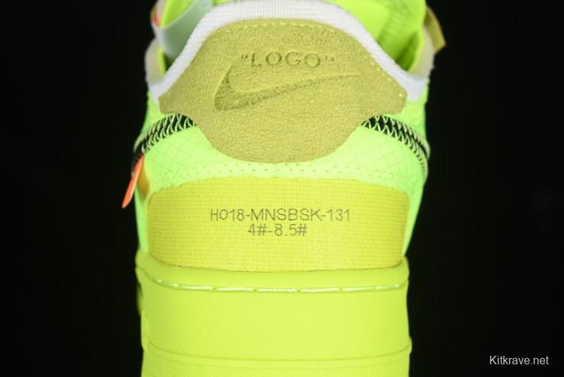 Nike Off White x Air Force 1 Low OW Collaboration Transparent Yellow Sneakers - AO4606-700