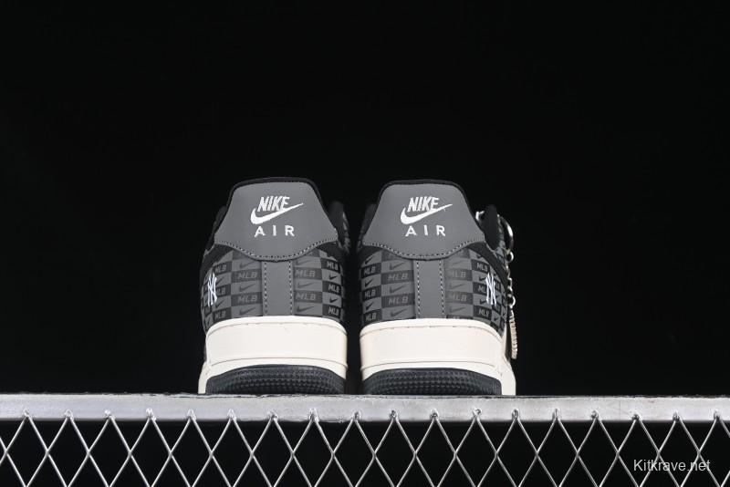 Nike Air Force 1 '07 Low MLB Collaboration Dark Checkered Beige Low-Top Casual Sneakers - DF0188-038