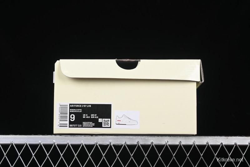 Nike Air Force 1 '07 Low Supreme Collaboration - Beige/Brown Colorway Low-Top Casual Sneakers BB7577-215