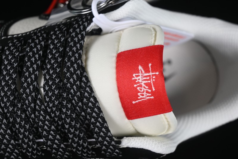 Nike Air Force 1 '07 Low Stussy Supreme Collaboration Dual-Tone Black Red Logo Low-Top Casual Sneakers - HH7518-043