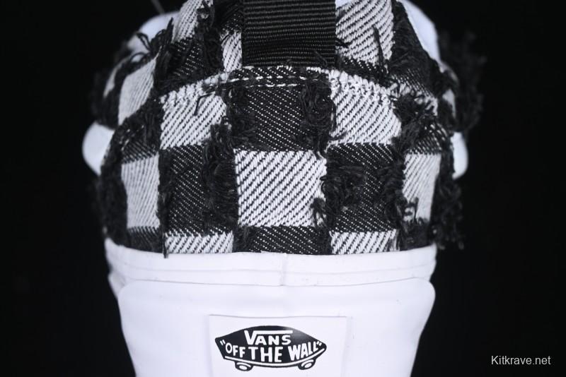 Vans Knu Skool Checkerboard Washed Denim Low-Top Casual Skate Shoes - VN000CS0239