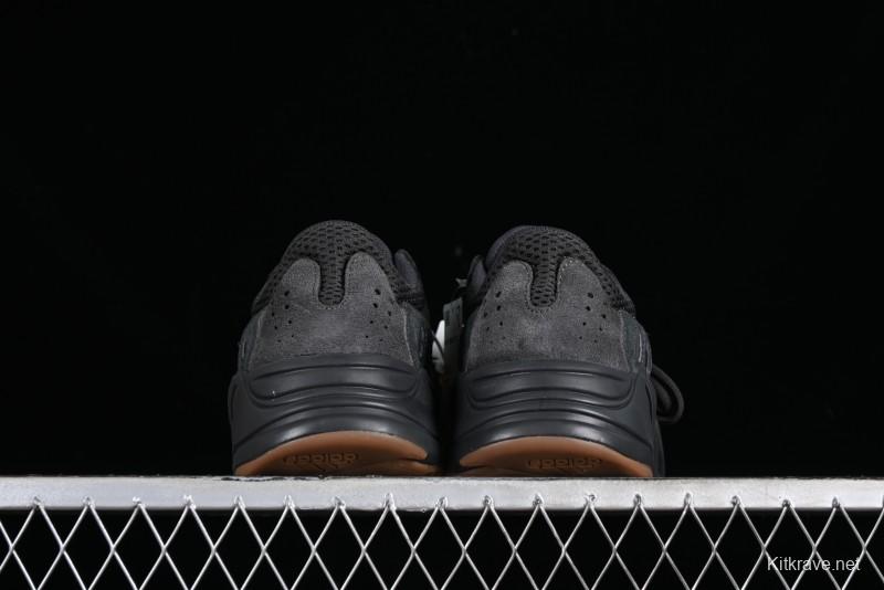 Adidas Yeezy Boost 700 V2 Utility Black Running Shoes with 3M Reflective Details - FV5304