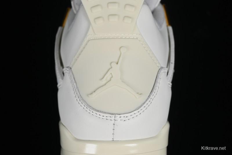 Nike Air Jordan 4 Retro Sneakers with Metallic Gold Design - AQ9129-170