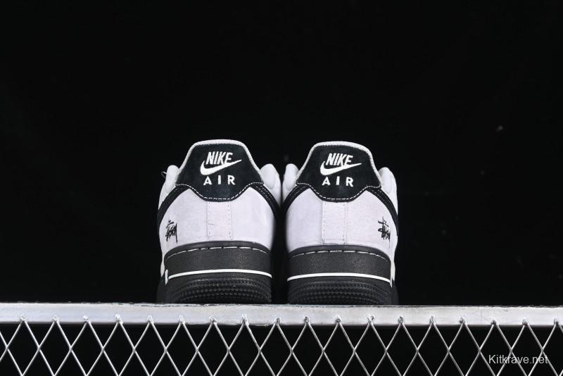 Nike Air Force 1 '07 Low Stussy Collaboration All Black Low-Top Casual Sneakers - XZ6188-195