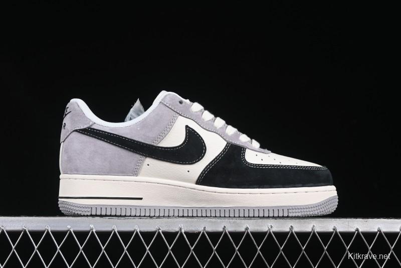 Nike Air Force 1 '07 Low Stussy Collaboration Black Grey Patchwork Low-Top Casual Sneakers - XZ6188-363