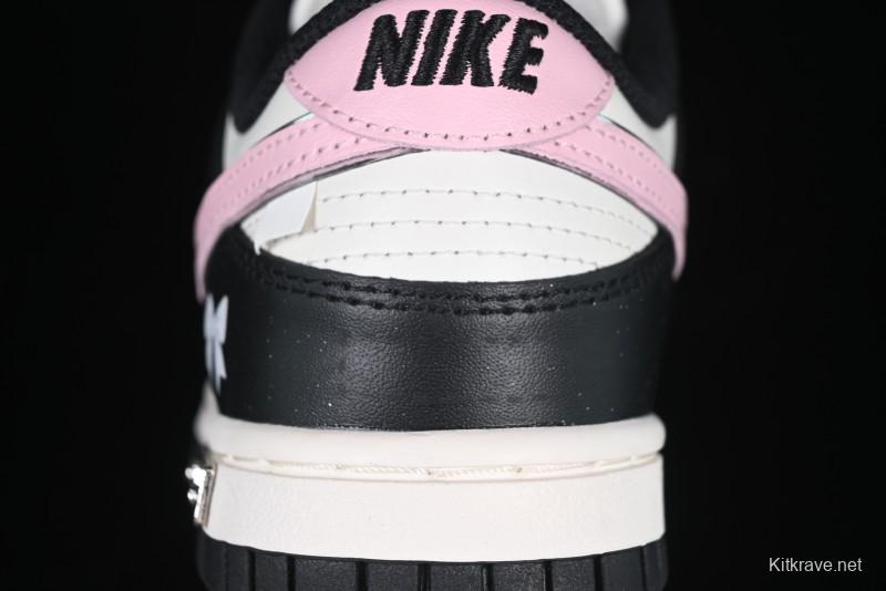 Nike SB Dunk Low Butterfly Bow Black White Pink Low-Top Casual Skate Shoes - BP1220-009