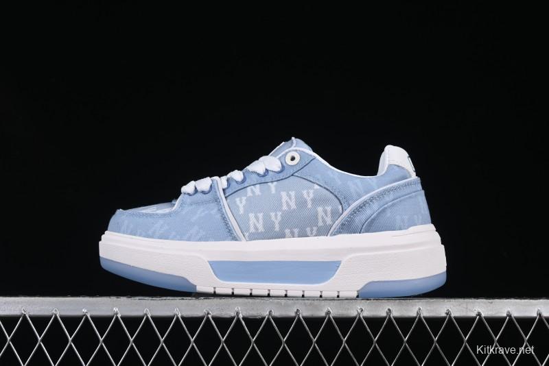 New York Yankees Chunky Liner Mid Denim Monogram Platform Sandals - 3ASXD065N50BLS