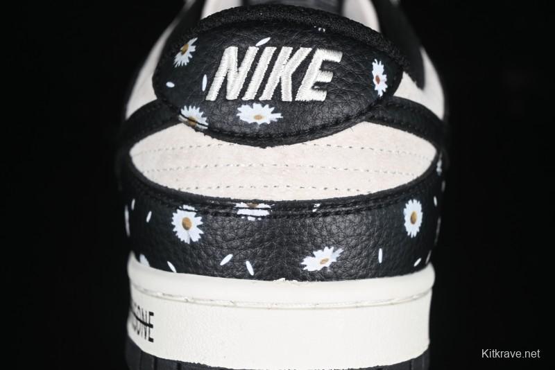 Nike SB Dunk Low Lightning Collaboration Daisy Black Check Anniversary Customized Low-Top Casual Sneakers - DJ2024-069