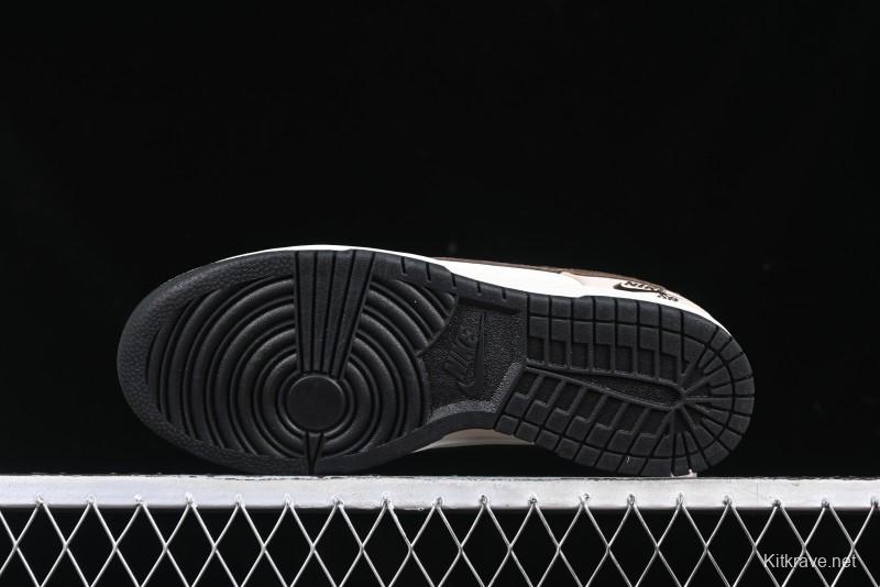 Nike SB Dunk Low Burberry Collaboration Patch Brown Swoosh Anniversary Custom Low-Top Casual Skate Shoes - DJ2024-088