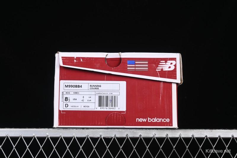 New Balance 990 Series Premium Retro Running Shoes with Carbon Midsole - M990BB4