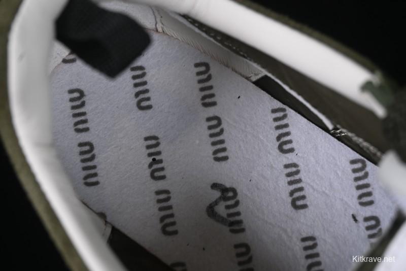 Miu Miu Suede Round Toe Lace-Up Low Top Women's Casual Shoes - 99D4