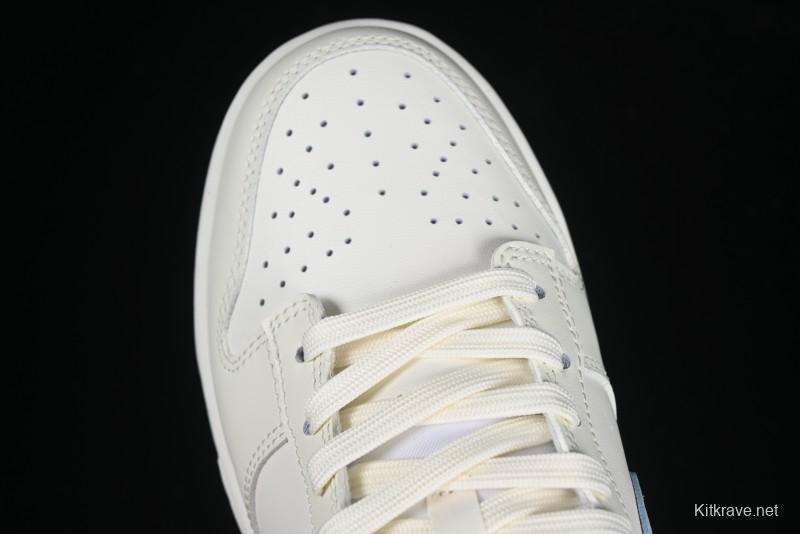 Nike Dunk Low "Pastel Panda" - Cream with Baby Blue & Pink Accents