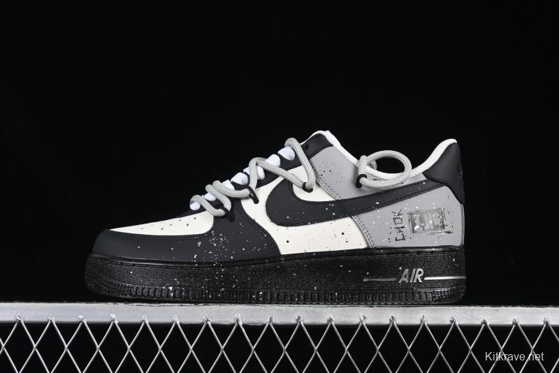 Nike Air Force 1'07 Low Star Graffiti Hand-Painted Casual Sneakers with Full-Length Air Cushion - XV7981-476