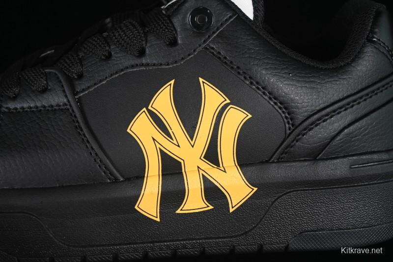 NY Yankees Black & Yellow Sneakers - Bold Logo Streetwear Shoes