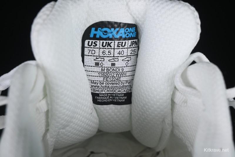 HOKA ONE ONE Bondi 9 Knit Lightweight Casual Running Shoes - 1162012 WWH