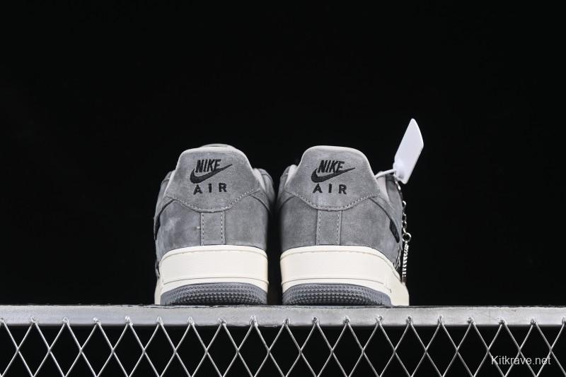 Nike Air Force 1'07 Low Dior Collaboration Grey Knit Skeleton Low-Top Casual Sneakers - KK1988-056