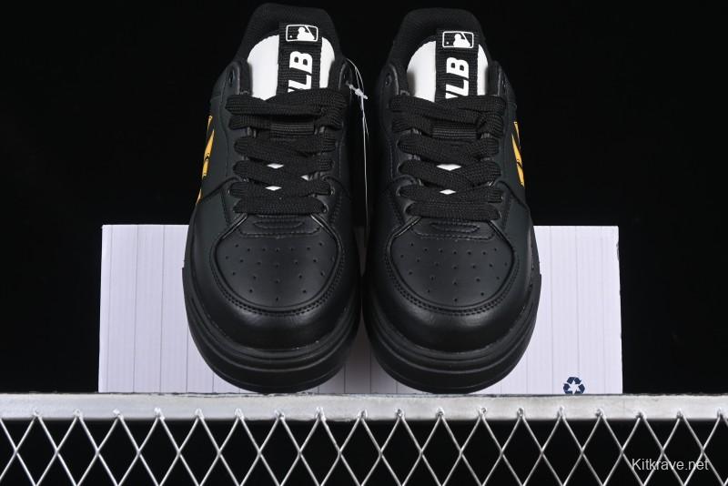 NY Yankees Black & Yellow Sneakers - Bold Logo Streetwear Shoes