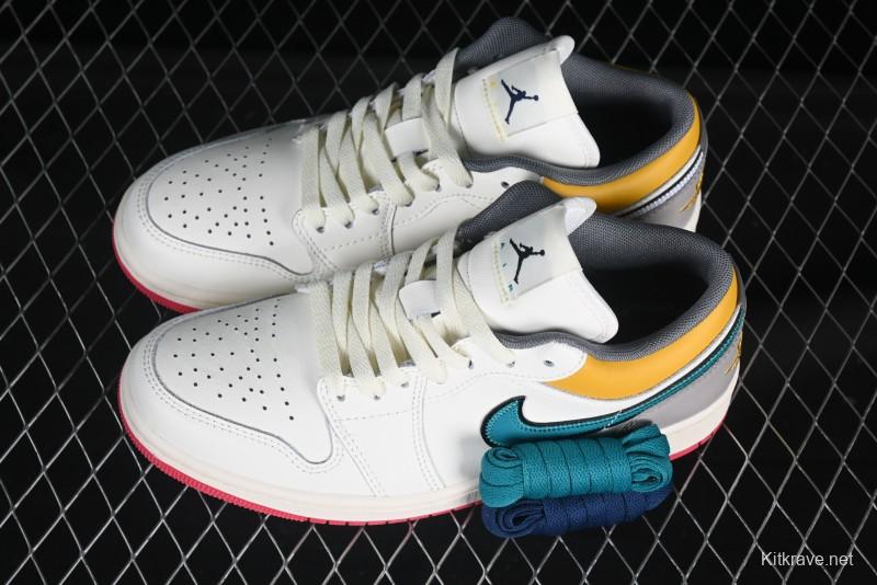 Nike Air Jordan 1 Low AJ1 Mismatched Swoosh Casual Sneakers - HV4511-133