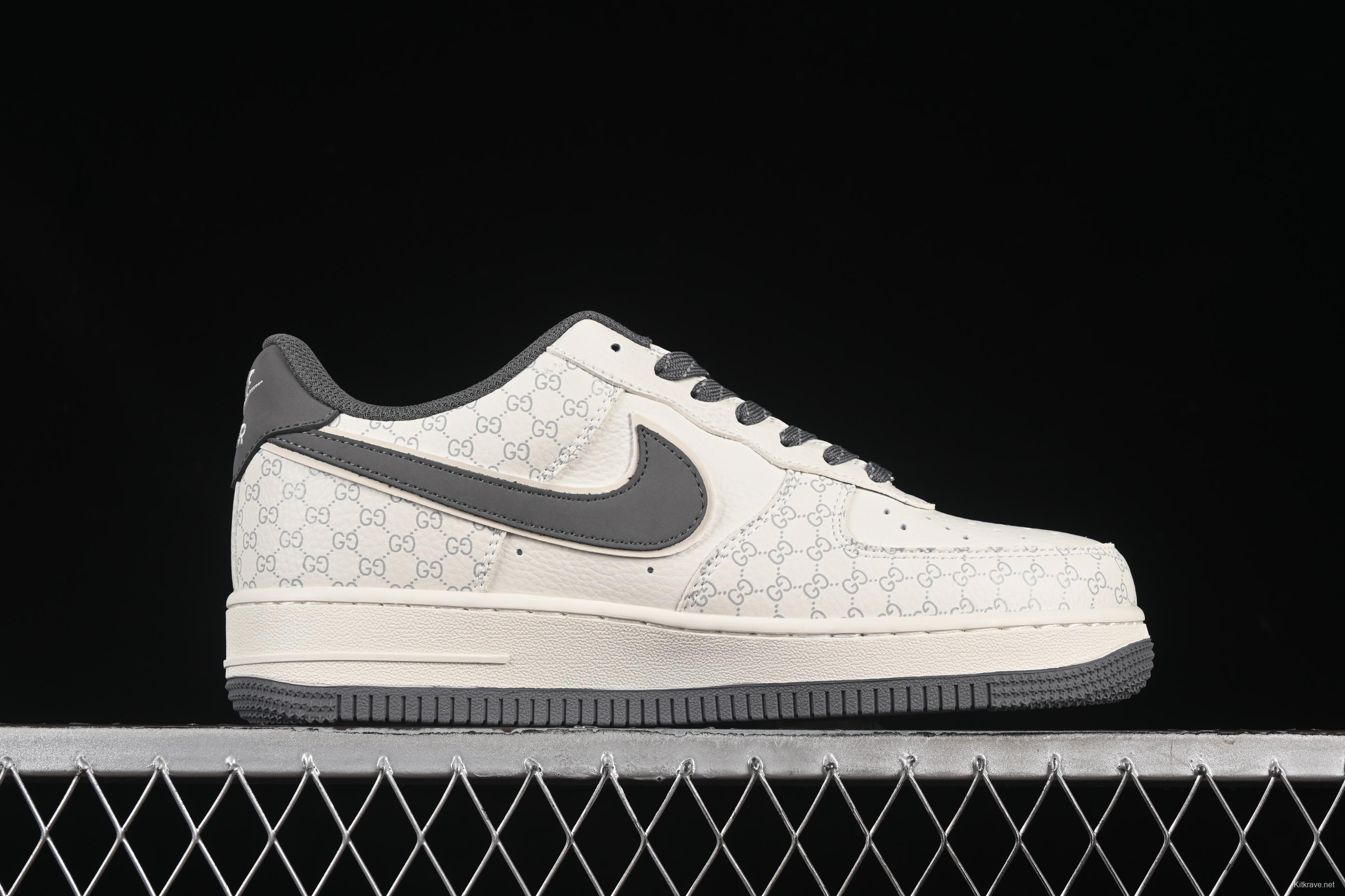 Nike Air Force 1 '07 Low Gucci Collaboration Classic Grey Pattern Casual Sneakers - CS5288-003