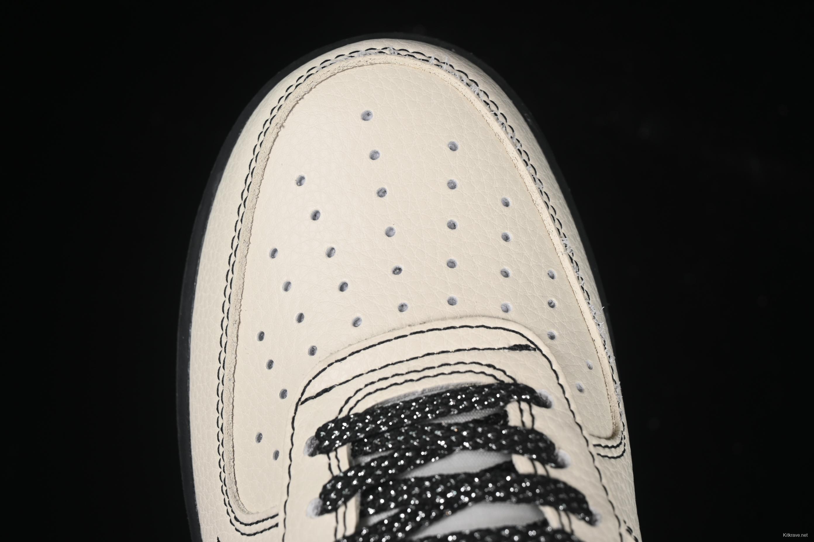 Nike Air Force 1 '07 Low Stussy Collaboration Checkerboard Black White Low-Top Casual Sneakers - KK1988-071