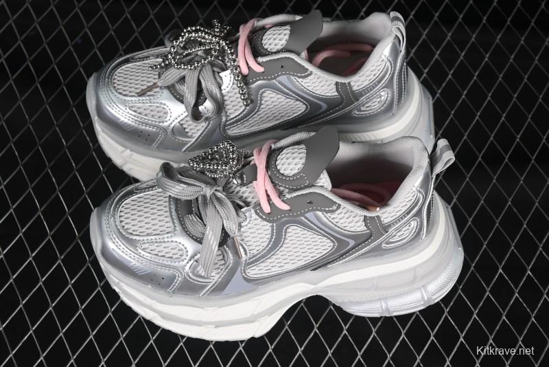 GG-CC Thick Sole Casual Running Shoes with Fashionable Design - G25S2507 Silver