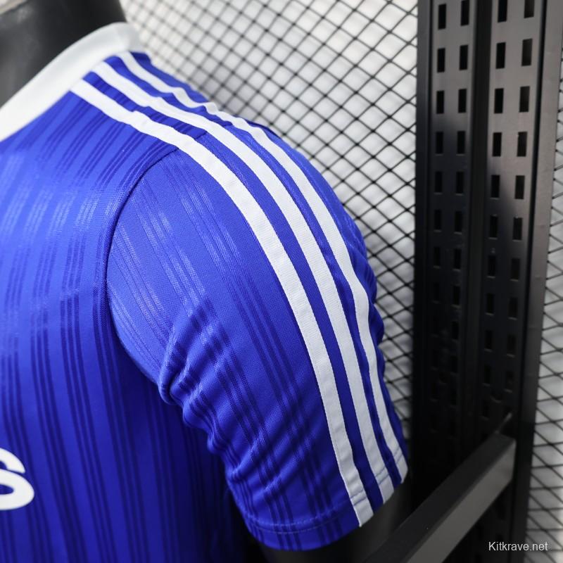 Player Version 2025 Adidas Blue with Striped Design Jersey