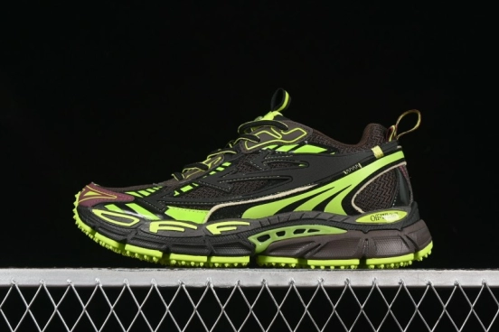 Off-White Be Right Low-Top Lifestyle Sneakers in Black Green - X.E5